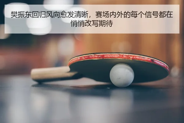 樊振东回归风向愈发清晰，赛场内外的每个信号都在悄悄改写期待